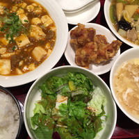 中国料理 青冥 大丸梅田店 - 麻婆セット１５１２円。高いけど結局はお得な感じ。
