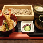 Mini Ten-don (tempura rice bowl) + soba (hot or cold)