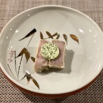 大阪 天ぷら さく - 豚肉のコンフィの天ぷら〜香草Butter〜