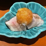 銀座 しのはら - サワラの塩たたき　この焼き加減が最高