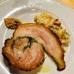 料理店オクノ - 神戸ポーク皮つきバラ肉ポルケッタ