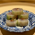 温石 - 鯵の胡瓜巻き
