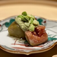 温石 - 無花果と焼き茄子のずんだ和え