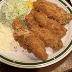 かつれつ四谷たけだ - カキフライ定食(100g)¥1,800＋カキ増量(40g)¥550