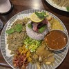 間借りカレー シモカワスパイス - 選べる2種盛りカレー（本日のWベジカレー&刺身ハーブココナッツカレー）　大盛