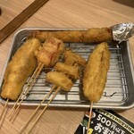 黒田 西新宿小滝橋店 - アスパラ肉巻き、ナス2、エリンギ、ベーコントマト