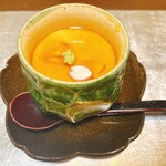 厨 花膳 - あん肝とマダチの茶碗蒸し