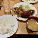 キッチンまつむら - メンチかつとしょうが焼き定食930円
