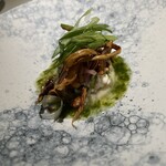 Restaurant Rue richesse - 秋を感じる白子のうえに、様々な食感のお野菜