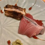 すしやのたい悟 - 魳炙りさんと羅臼の鰤さんでーす。④