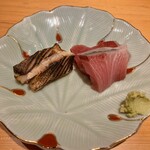 すしやのたい悟 - 魳炙りさんと羅臼の鰤さんでーす。①