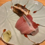 すしやのたい悟 - 魳炙りさんと羅臼の鰤さんでーす。③