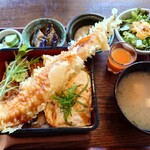 そうさく料理 てんきち - 料理写真:煮穴子と穴子天とろたま重