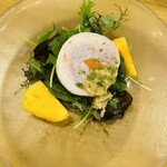 リストランテ野呂 - 京丹波高原豚のトンテキ！横にあるのは柿と茄子です。