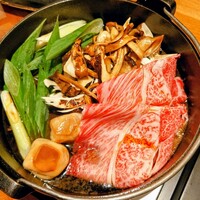 すき焼きと牛まぶし ももしき - 大和牛と松茸の極みすき焼きコース(120g)　7,480円