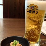 さくら家 - お通し +生ビール¥680