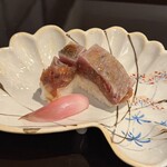 割烹 新多久 - ソウダガツオの棒寿司