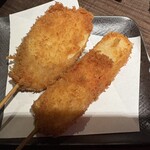 むさし - 串揚げ(ながいも、もちと明太子)