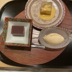 和の食 いがらし - なしゼリー寄せ、柚入り水羊羹、バニラアイス