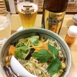 なか屋 - プレミアムモルツや野菜うどん