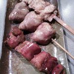 炭火串焼 こっこ屋 - はつ、肝、つなぎ（タレ）