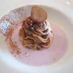 ル・ヴァンキャトル - デセール（モンブランと紫芋のスープ）