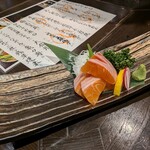 萬来 - 信州サーモンのお刺身