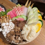 しゃぶしゃぶ もり島 - もうキノコもカブも初めて見るお野菜も最高(⁠☆⁠▽⁠☆⁠)