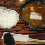 平松 - カレー蕎麦に小ライス（1，100円）