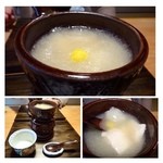 御料理 光安 - 鯛の蕪煮・小鍋仕立て・・固形燃料ではなく「炭」で温めアッれているところにも拘りを感じます。器は信楽。
      鯛も甘みがありますが、蕪の甘みが加わり美味しいこと。柚子の風味がよりお味を引き立てています。