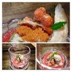 御料理 光安 - コッペ蟹・紅心大根のみぞれ和え・・コッペ蟹は「セコ蟹」とも言われ、松葉蟹のメスで好きな蟹の一つです。