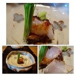 御料理 光安 - のどぐろの焼き霜・・これ絶品です。これを頂けただけでも今回の訪問の価値があるような・・
      微妙な半生加減が「魚」の旨みを引き出すのですね。ツメも美味しいですよ。
