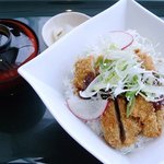 Resutorammunraito - 温泉セットランチ1000円　味噌チキンカツ丼