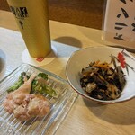 るん - エビとブロッコリーのたらこマヨネーズ和え、ひじきの炊いたん