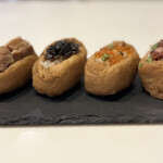 おいなり食堂 - 横から見てもボリュームあります♡
●やわらか豚角煮
●葉わさび
●鮭いくら
●たこやわらか煮