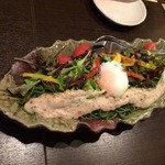 旨いものや廉 - 茶そばと自然薯のサラダ