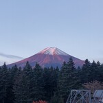 ハーブ庭園旅日記 富士河口湖庭園 園内ショップ - 朝焼けの富士山