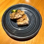 いざかや しん - 甘鯛の松笠焼きです♪油を注いで鱗を立たせてから焼きで仕上げるその玄妙な見た目と味わいは唯一無二のお料理です‼️(o^^o)