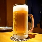 いざかや しん - よく冷えた生ビールでまずは乾杯♪(*^^)o∀*∀o(^^*)♪