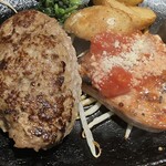 ニュービストロガブリ - この日のコンボメニューは、ハンバーグとロースステーキ