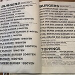 BURGER&MILKSHAKE CRANE - メニュー