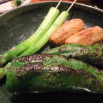 和創作 太 - 万願寺唐辛子、茨城アスパラ、海老芋