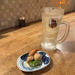 炭OYAJI 一心 - お通しあります。