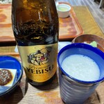 蕎麦 すぎむら - エビスの瓶が嬉しい