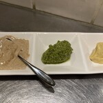 Taverna Notte  - ポルチーニクリームソース、サルサヴェルデ、フレンチマスタード　(おでんのソース)