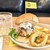 SHIMAUMA BURGER - 料理写真:淡路島アブリチーズバーガーのオニポテset＋藻塩レモネード