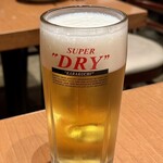 地鶏・牛・豚　みのと - 生ビール(中) 600円(税込)