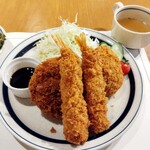 大衆ビストロ コタロー - ミックスフライ（メンチカツ、海老フライ、カニクリームコロッケ）