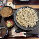 十割そば会 - 料理写真:もりそば大盛り・まかないカレー丼セット