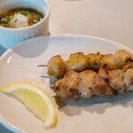 煎り酒と麺 しもきはら - 信玄鶏のぼんじり、もも肉